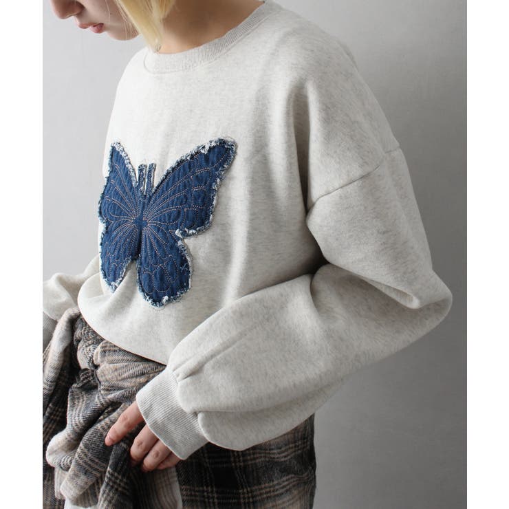 裏起毛デニムバタフライトップス | SpRay | 詳細画像20 