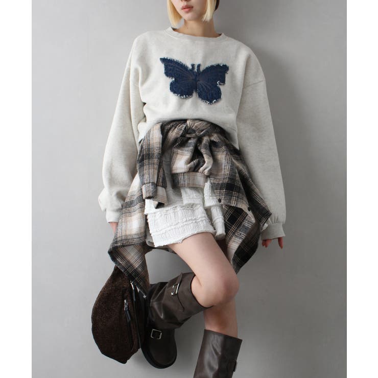 裏起毛デニムバタフライトップス | SpRay | 詳細画像21 