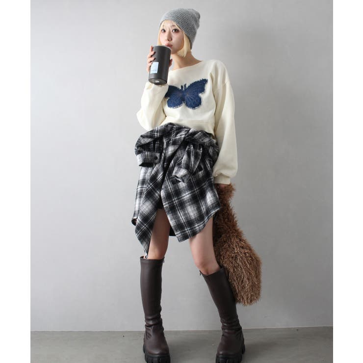 裏起毛デニムバタフライトップス | SpRay | 詳細画像6 