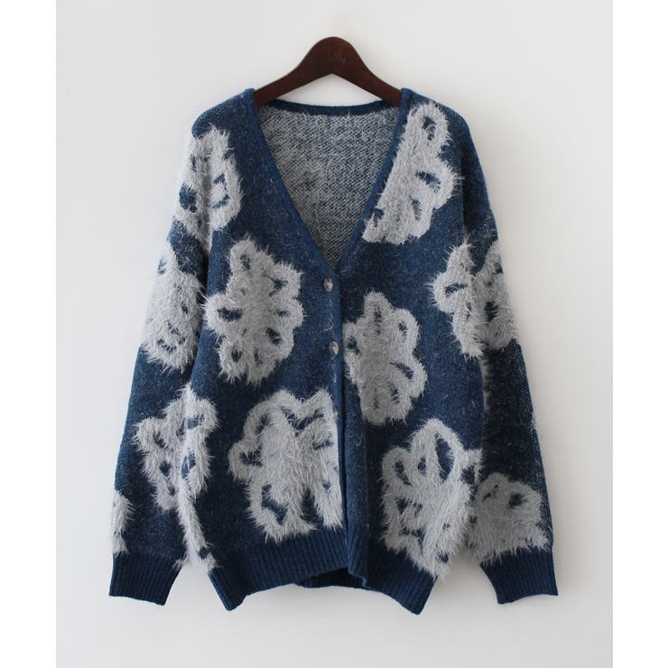 フェザー花柄ロングカーディガン[品番：SPRW0010408]｜SpRay（スプレイ