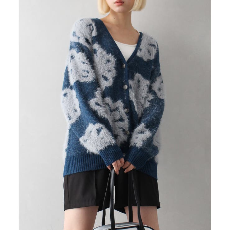 フェザー花柄ロングカーディガン[品番：SPRW0010408]｜SpRay（スプレイ