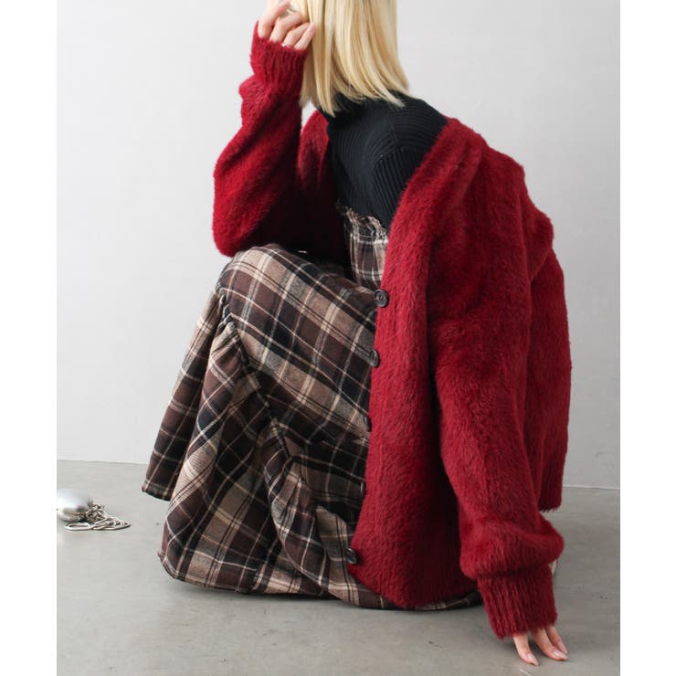 シャギーロングカーディガン[品番：SPRW0010343]｜SpRay（スプレイ）の