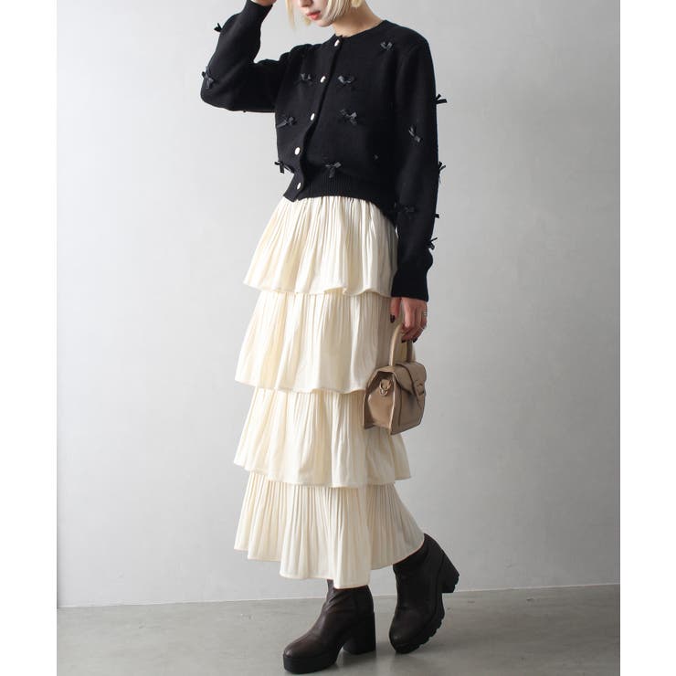 リボンニットカーディガン[品番：SPRW0010347]｜SpRay（スプレイ）の