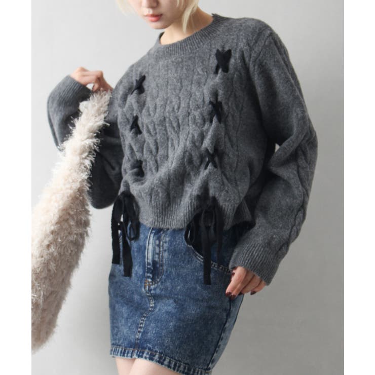 ケーブルリボンニット[品番：SPRW0010319]｜SpRay（スプレイ）の