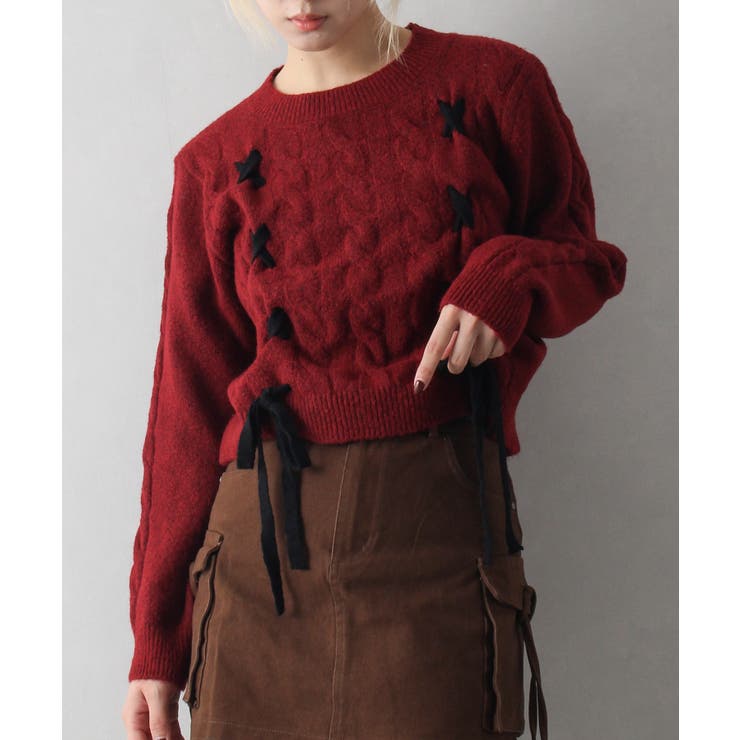 ケーブルリボンニット[品番：SPRW0010319]｜SpRay（スプレイ）の