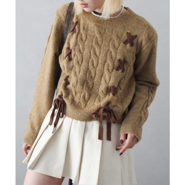 ケーブルリボンニット[品番：SPRW0010319]｜SpRay（スプレイ）の