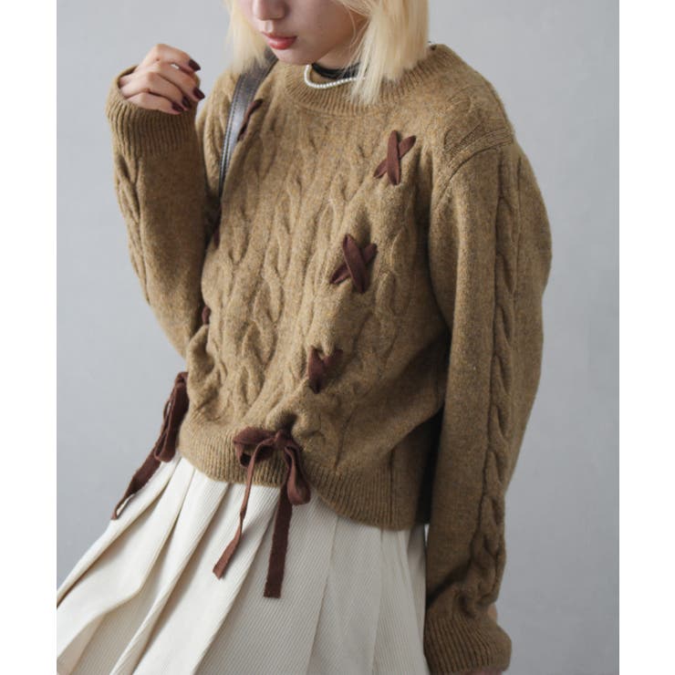 ケーブルリボンニット[品番：SPRW0010319]｜SpRay（スプレイ）の