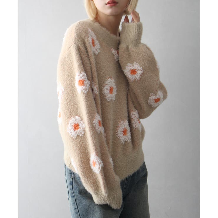 花柄フェザーニット[品番：SPRW0010402]｜SpRay（スプレイ）の