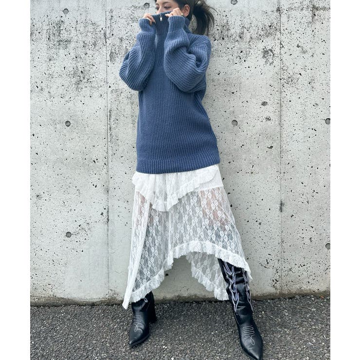 ハイネックZIP BIGニット | SpRay | 詳細画像10 