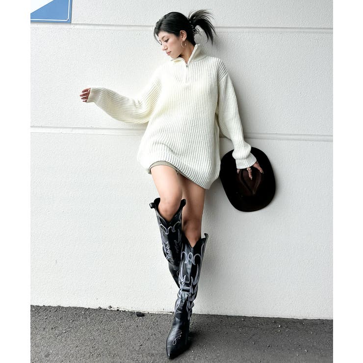 ハイネックZIP BIGニット | SpRay | 詳細画像12 