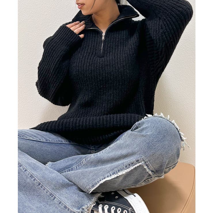 ハイネックZIP BIGニット | SpRay | 詳細画像17 