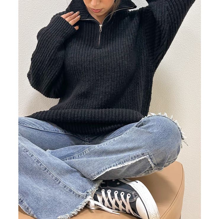 ハイネックZIP BIGニット | SpRay | 詳細画像18 