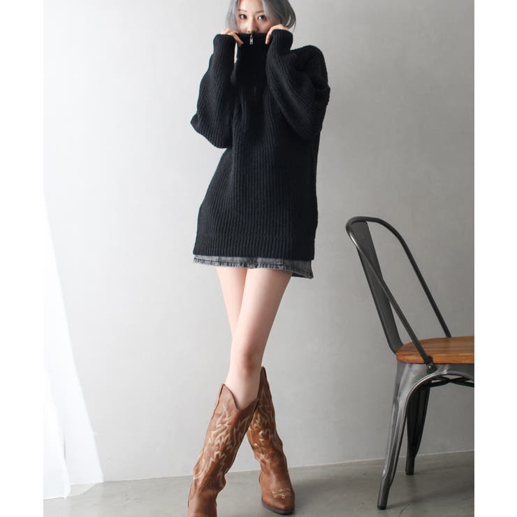 ハイネックZIP BIGニット | SpRay | 詳細画像30 