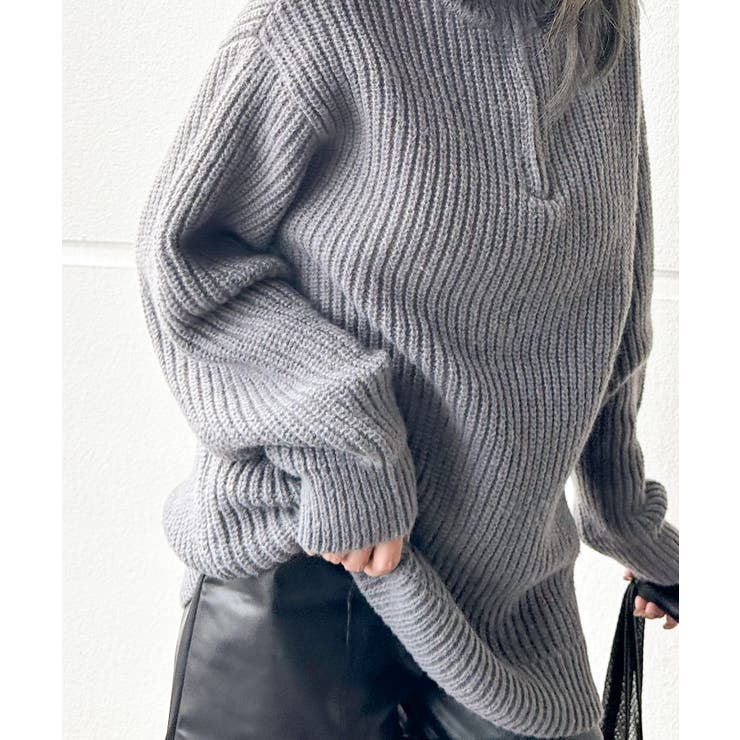 ハイネックZIP BIGニット | SpRay | 詳細画像3 