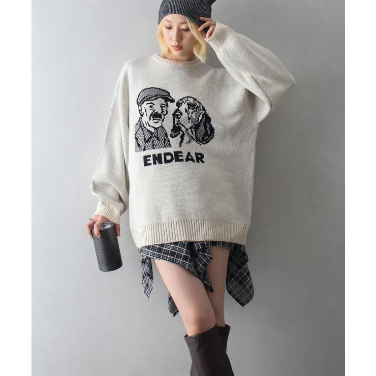 Manuka Knitwear犬柄ジャガードニット ニュージーランド製 XS相当 ユニセックス】アニマルジャガードニット / CRAFT STANDARD