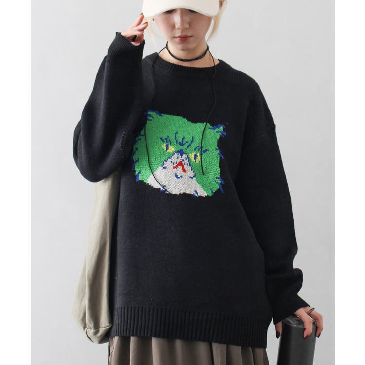 にゃんにゃんジャガードニット[品番：SPRW0010316]｜SpRay（スプレイ