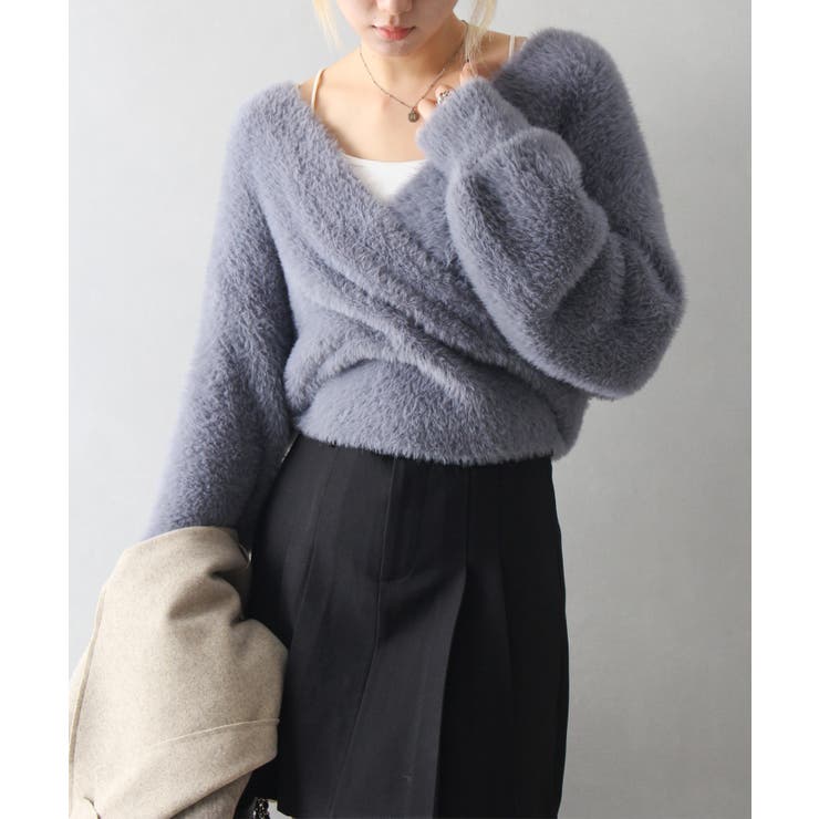 フェザーカシュクールニット[品番：SPRW0010309]｜SpRay（スプレイ）の