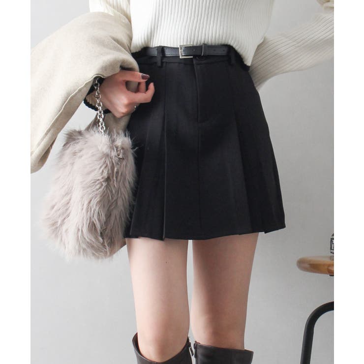 ベルト付きプリーツミニスカート[品番：SPRW0010267]｜SpRay（スプレイ