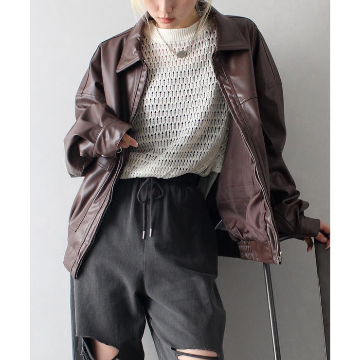 crewre フェイクレザージップブルゾン size2 crewre online shop / フェイクレザージップブルゾン