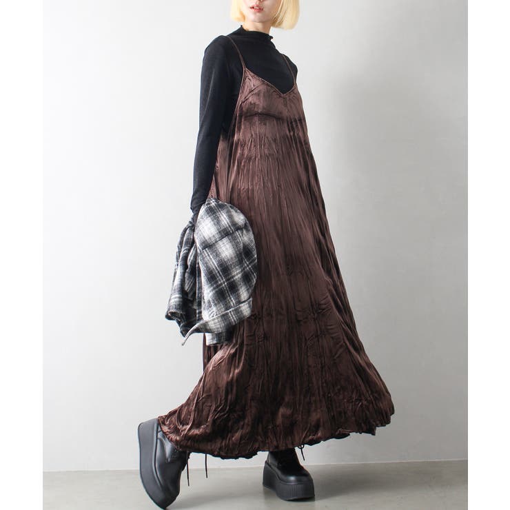 ベロアワッシャーキャミワンピース[品番：SPRW0010365]｜SpRay