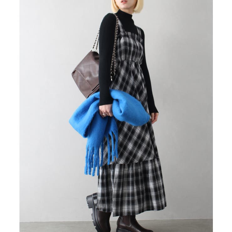 極美品◆完売品✨2024 ダブスタ　シフォンチェック柄ワンピース　平愛梨さん着用 4児の母とは思えない」平愛梨、水玉ピンクのワンピース姿に「こんな