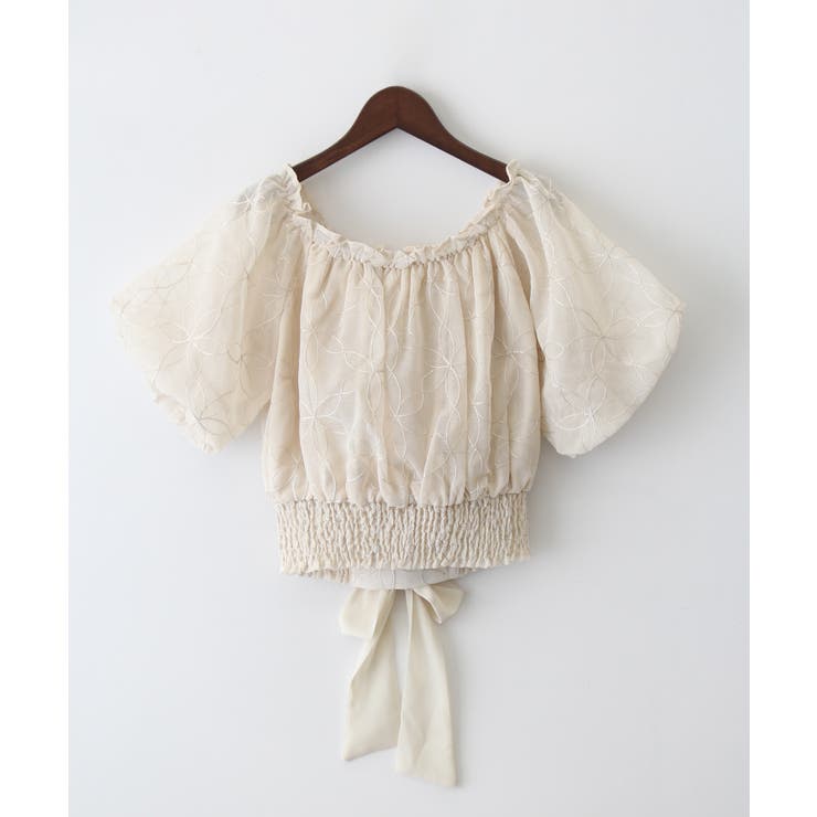 美品 UNITED ARROWS TOKYO 刺繍 ブラウス バルーンスリーブ ブラウス レディース 5分袖 シャツ シャツブラウス バルーン