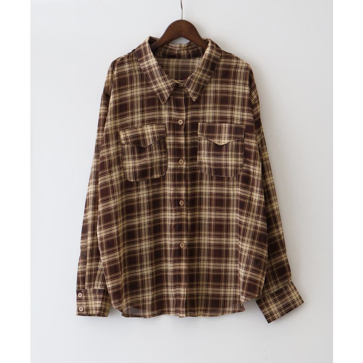 Spick&Span 24SS シアーチェック2wayシャツ　春服 Spick&Span 24SS シアーチェック2wayシャツ 春服 セール】シアー