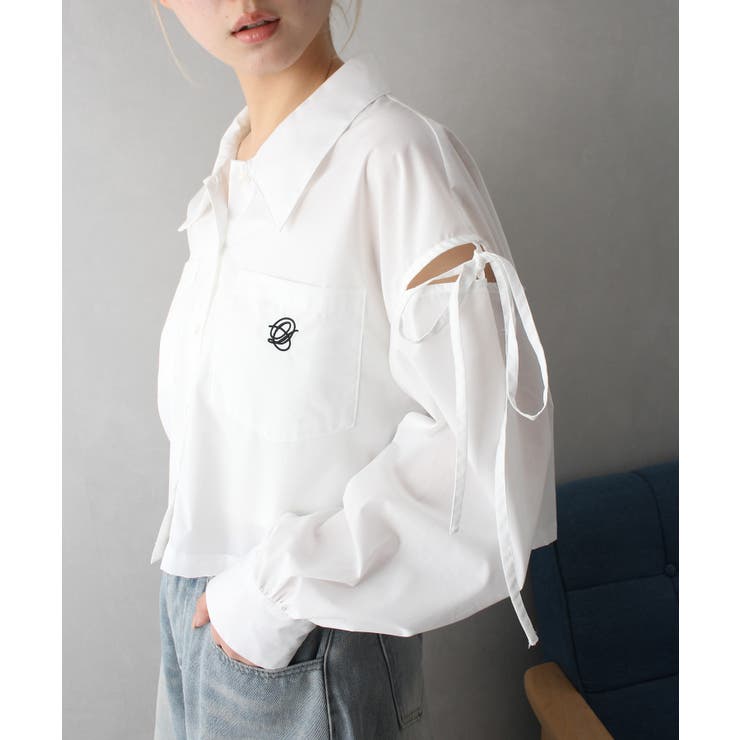 肩リボンクロップドシャツ[品番：SPRW0010462]｜SpRay（スプレイ