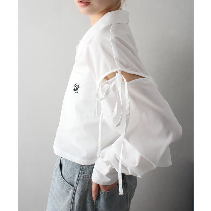 肩リボンクロップドシャツ[品番：SPRW0010462]｜SpRay（スプレイ）の