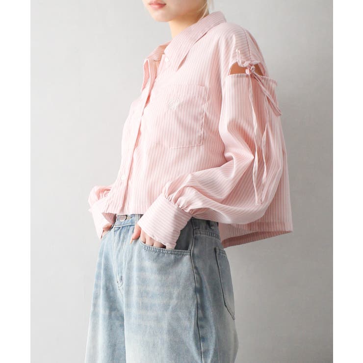 肩リボンクロップドシャツ[品番：SPRW0010462]｜SpRay（スプレイ）の