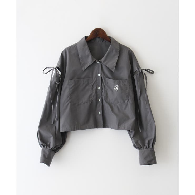 肩リボンクロップドシャツ[品番：SPRW0010462]｜SpRay（スプレイ 