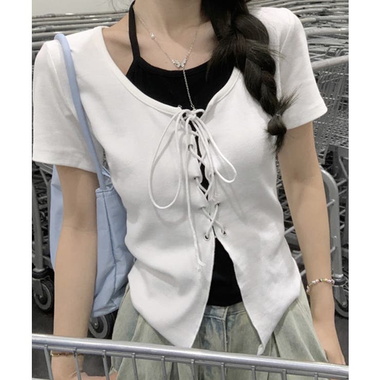 レ－スアップフェイクレイヤ－ドトップス | SpRay | 詳細画像9 