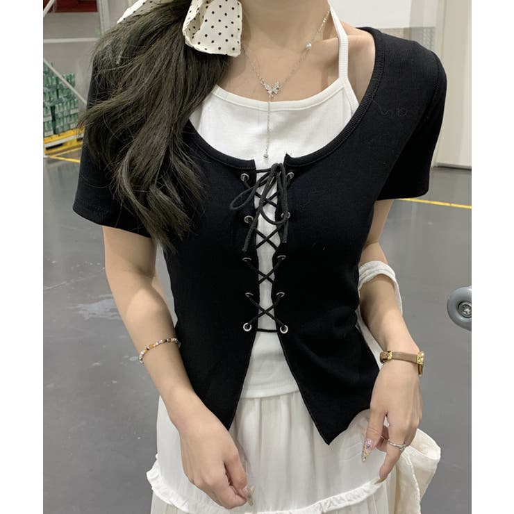 レ－スアップフェイクレイヤ－ドトップス | SpRay | 詳細画像11 