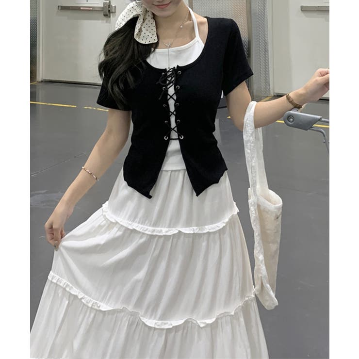 レ－スアップフェイクレイヤ－ドトップス | SpRay | 詳細画像12 