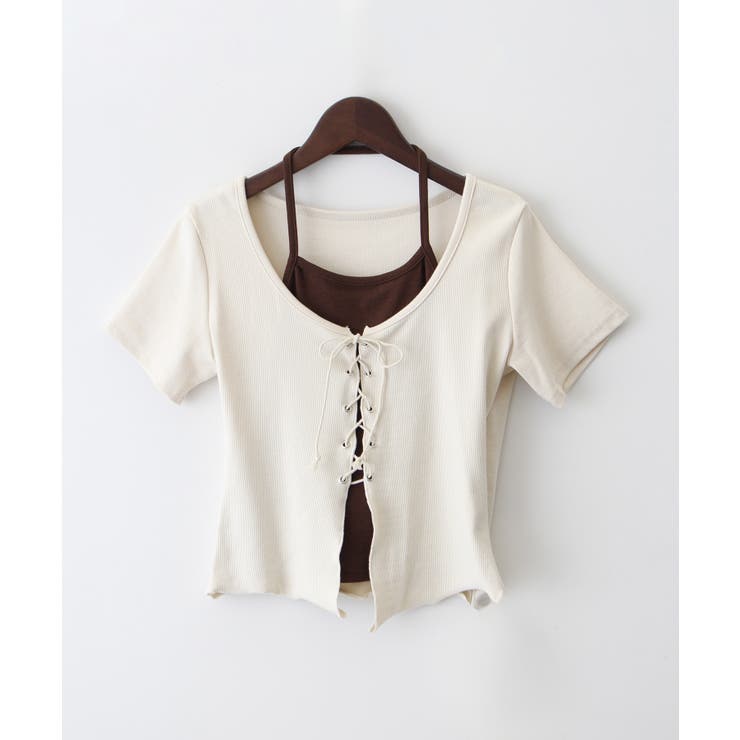 レ－スアップフェイクレイヤ－ドトップス | SpRay | 詳細画像15 