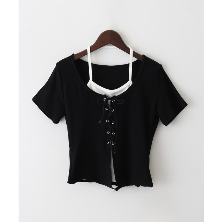 レ－スアップフェイクレイヤ－ドトップス | SpRay | 詳細画像16 