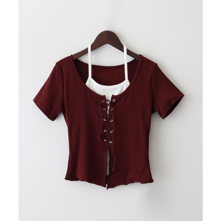 レ－スアップフェイクレイヤ－ドトップス | SpRay | 詳細画像17 