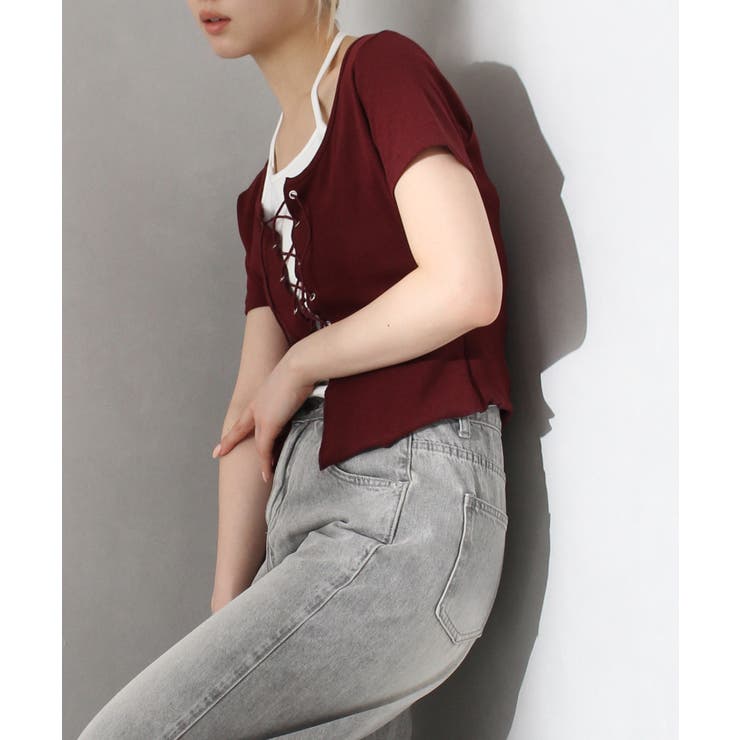 レ－スアップフェイクレイヤ－ドトップス | SpRay | 詳細画像29 