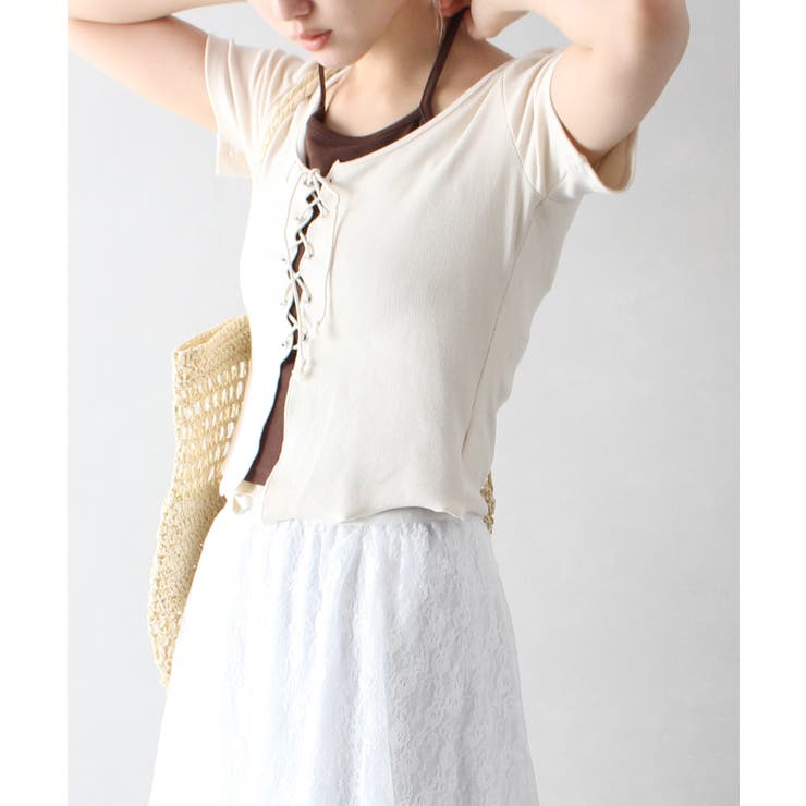 レ－スアップフェイクレイヤ－ドトップス | SpRay | 詳細画像32 