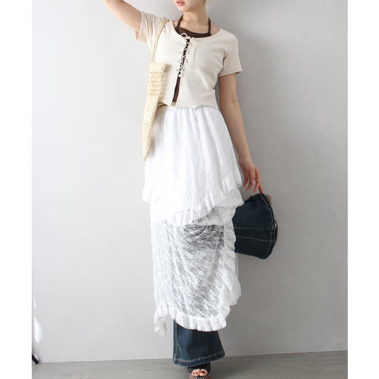 レ－スアップフェイクレイヤ－ドトップス | SpRay | 詳細画像33 