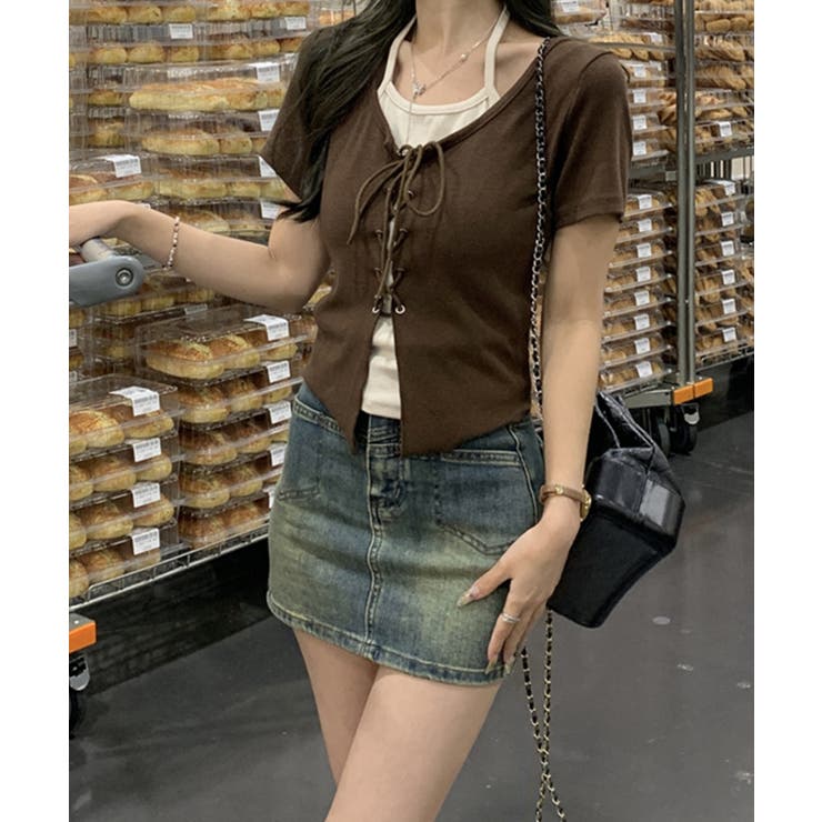 レ－スアップフェイクレイヤ－ドトップス | SpRay | 詳細画像3 