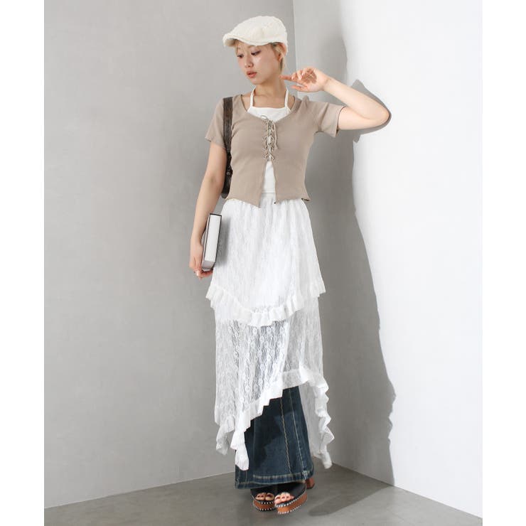 レ－スアップフェイクレイヤ－ドトップス | SpRay | 詳細画像36 