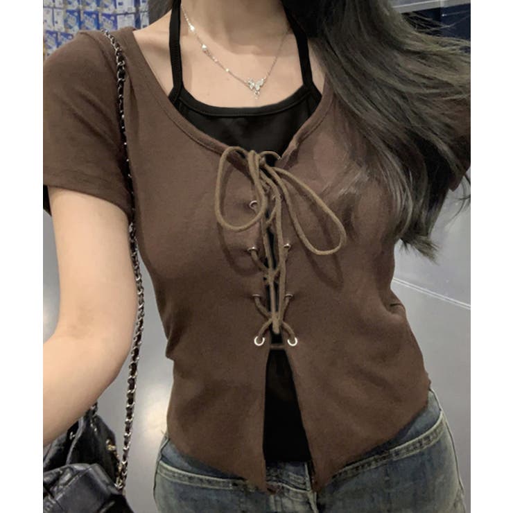 レ－スアップフェイクレイヤ－ドトップス | SpRay | 詳細画像42 