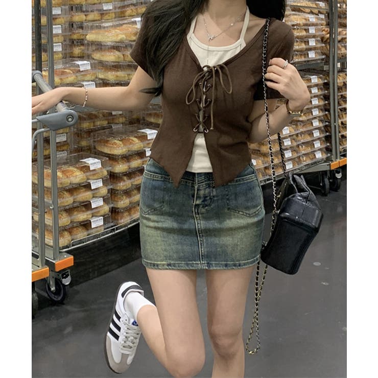 レ－スアップフェイクレイヤ－ドトップス | SpRay | 詳細画像4 