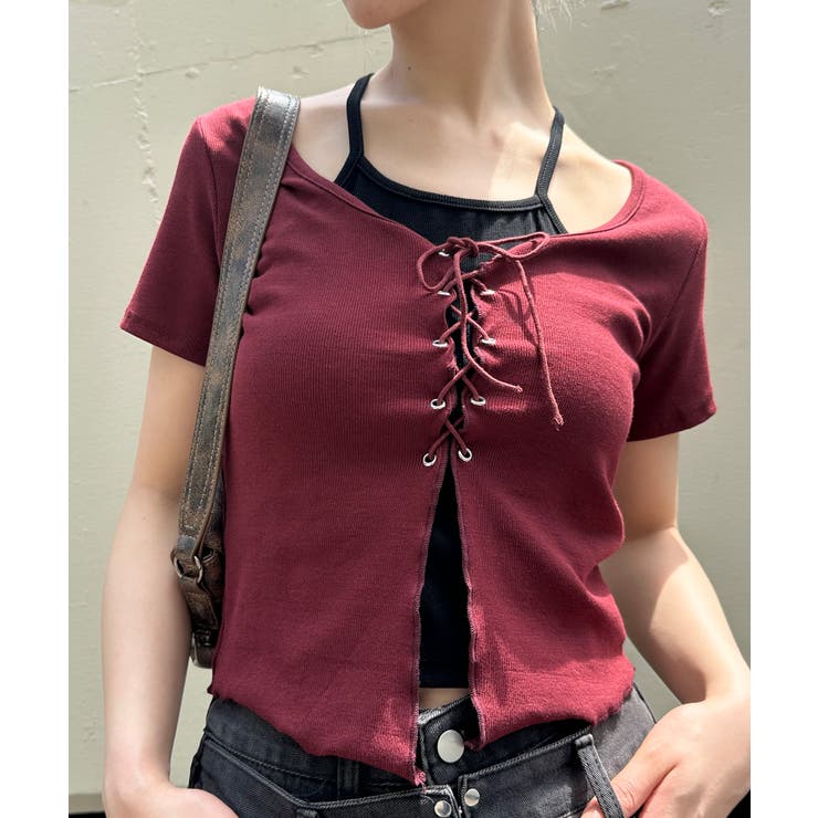 レ－スアップフェイクレイヤ－ドトップス | SpRay | 詳細画像45 