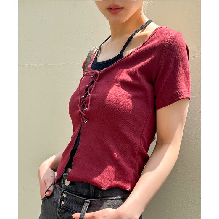 レ－スアップフェイクレイヤ－ドトップス | SpRay | 詳細画像47 