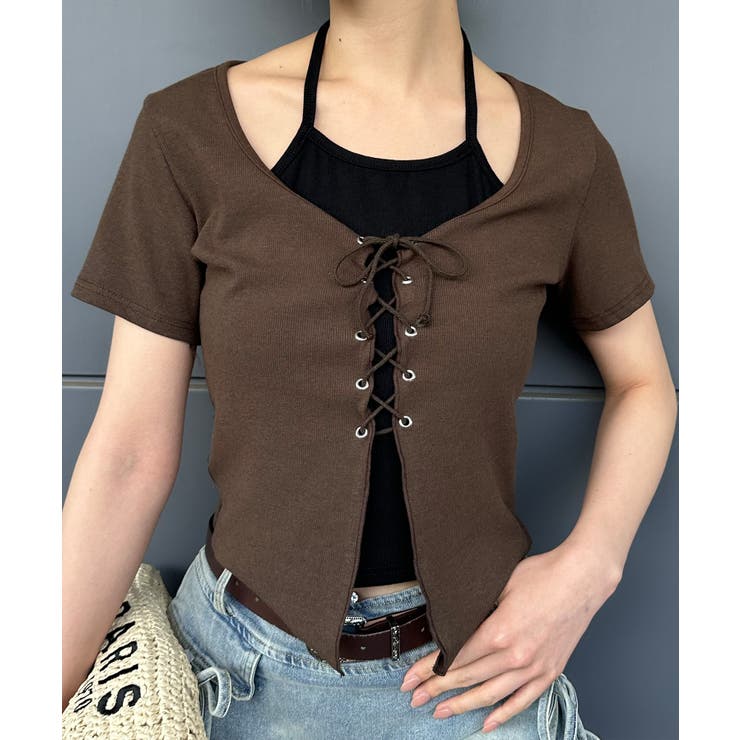 レ－スアップフェイクレイヤ－ドトップス | SpRay | 詳細画像51 