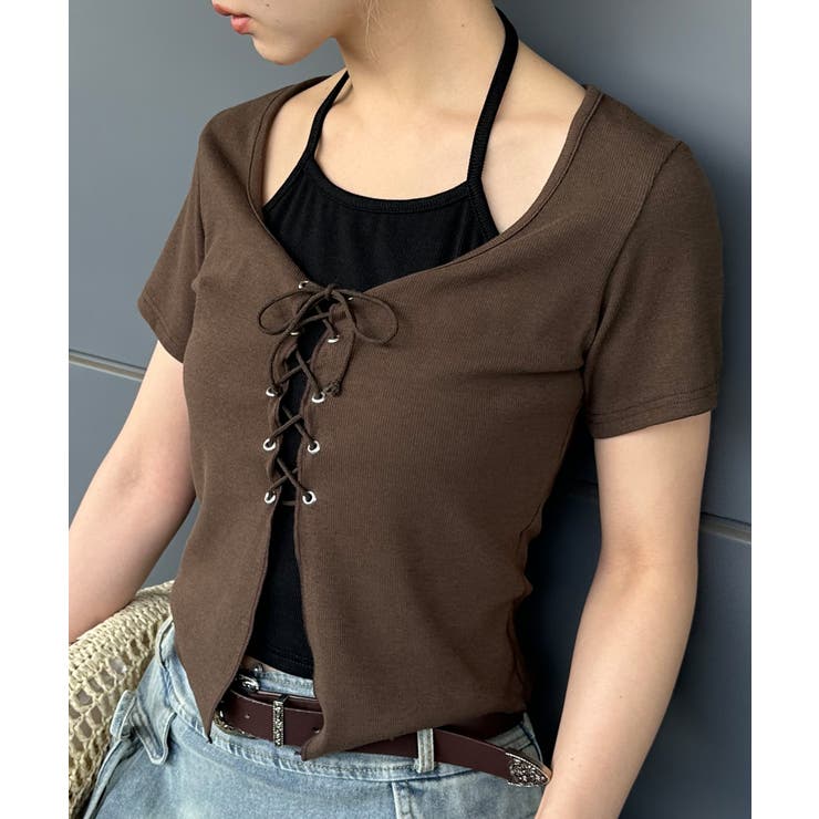 レ－スアップフェイクレイヤ－ドトップス | SpRay | 詳細画像53 