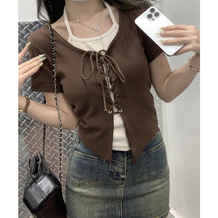 レ－スアップフェイクレイヤ－ドトップス | SpRay | 詳細画像7 