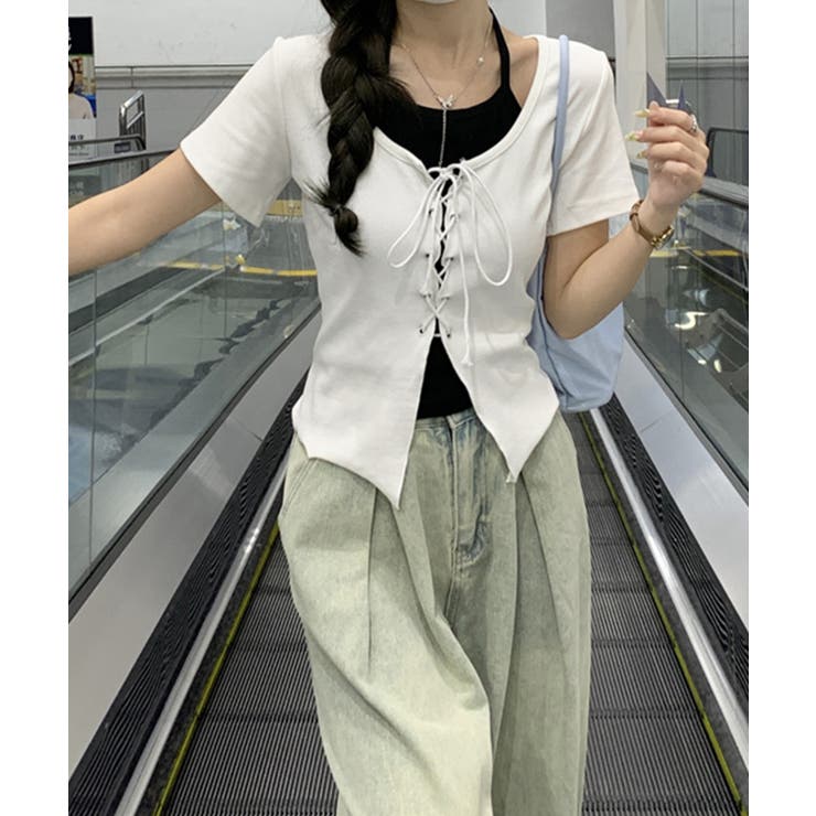 レ－スアップフェイクレイヤ－ドトップス | SpRay | 詳細画像8 